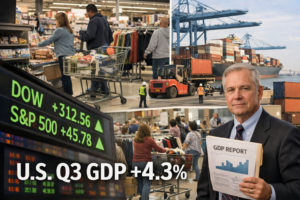 U.S. Economy Grows 4.3% in Third Quarter 2025 — Strong Consumer, Export Growth