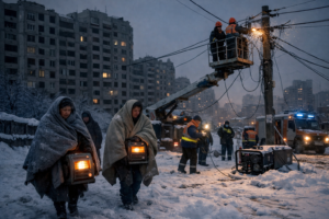 Kyiv Freezing in Darkness After Russian Strikes Cripple Power Grid