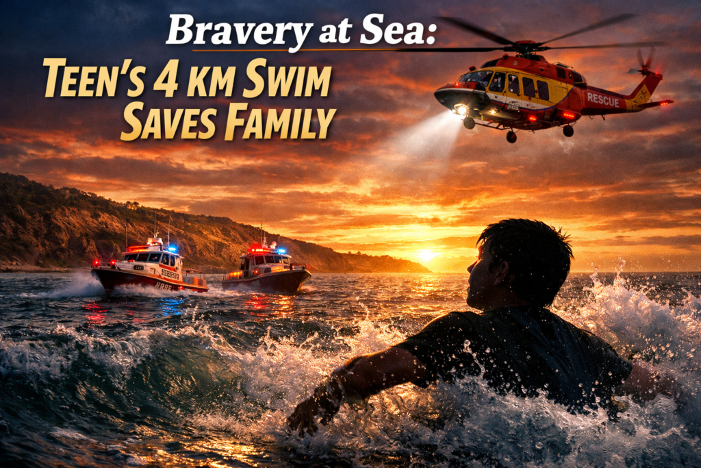 13-Year-Old Hero Swims 4 Km Through Rough Seas to Save Family Off Australian Coast