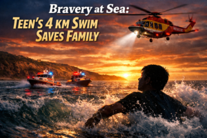 13-Year-Old Hero Swims 4 Km Through Rough Seas to Save Family Off Australian Coast