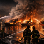 Blaze at Marina del Rey Two Boats Engulfed in Flames