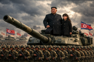 Kim Jong Un Appears With Daughter on Tank During Military Drill